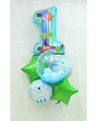 All Aboard First Birthday Bubble Bouquet